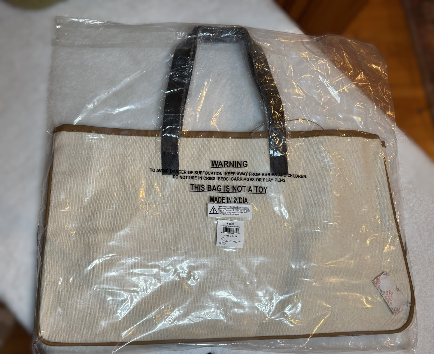 “Road Trip” Canvas Tote – 20" x 11" x 6" | Durable Travel & Everyday Bag | Brand New