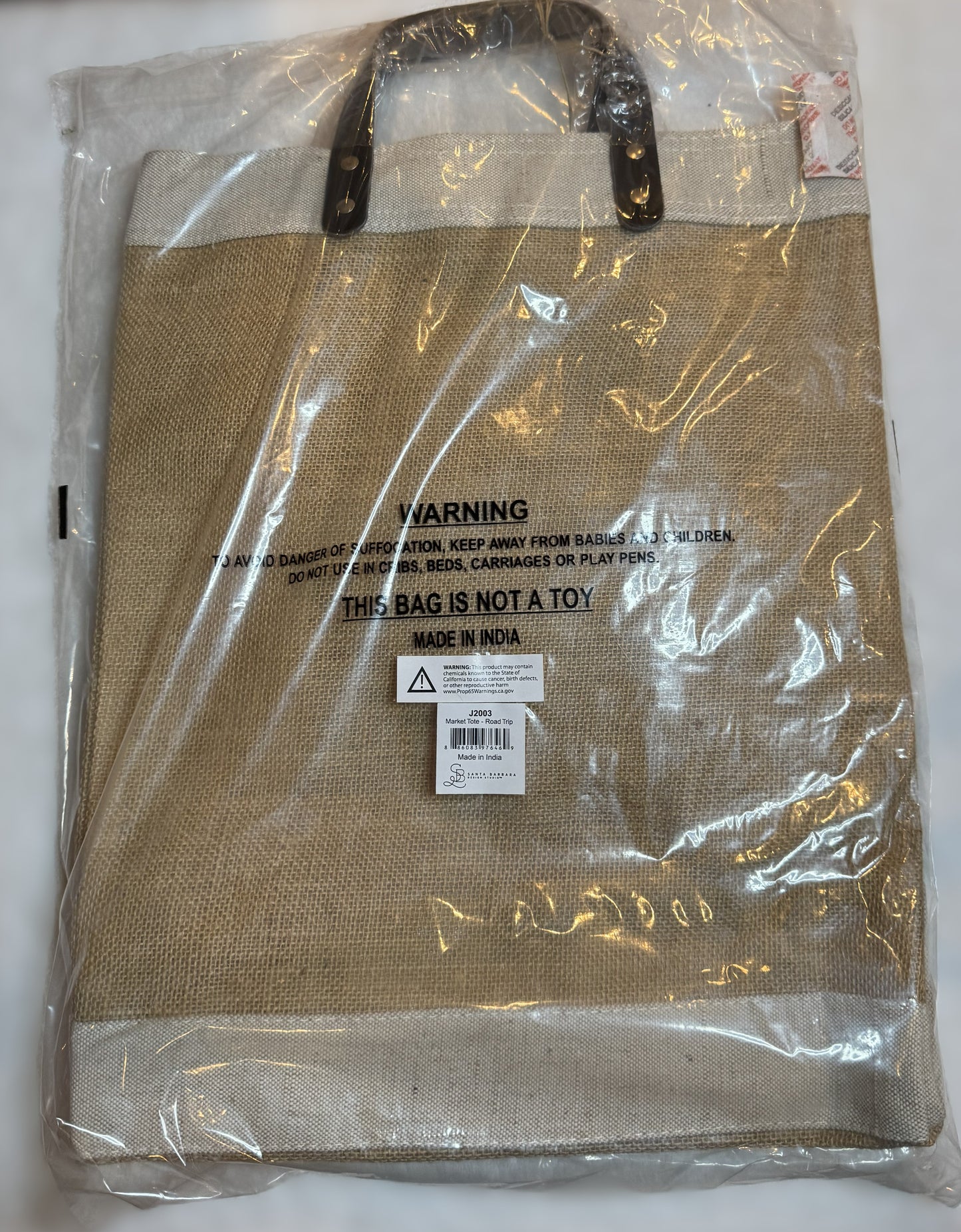 “Road Trip” Farmer’s Market Tote – Natural Jute & Canvas Bag | Travel, Errands & Everyday Use