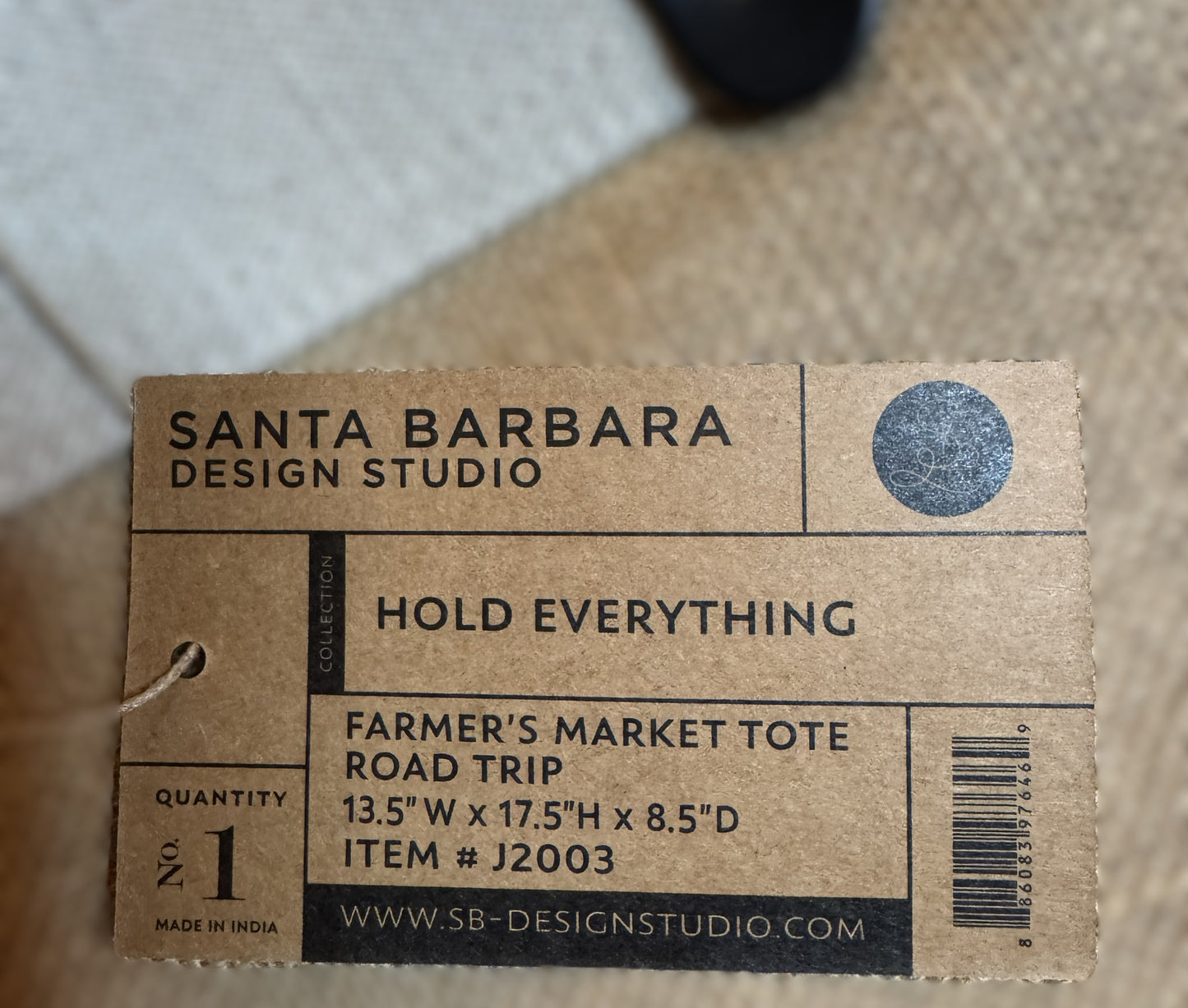 “Road Trip” Farmer’s Market Tote – Natural Jute & Canvas Bag | Travel, Errands & Everyday Use