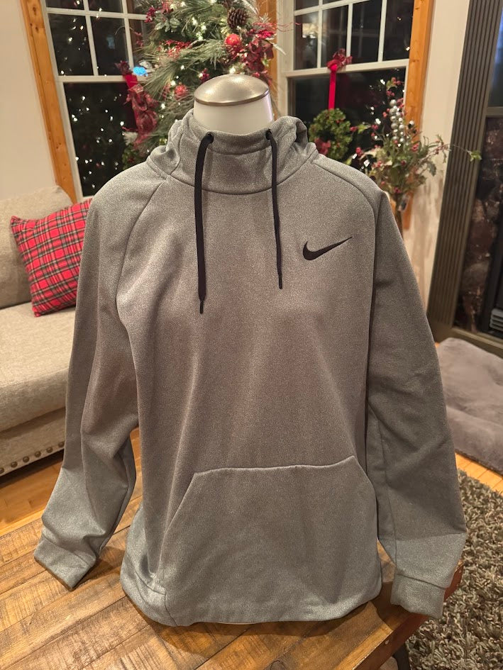 Men’s Nike Pullover Hoodie Gray & Black – Size L