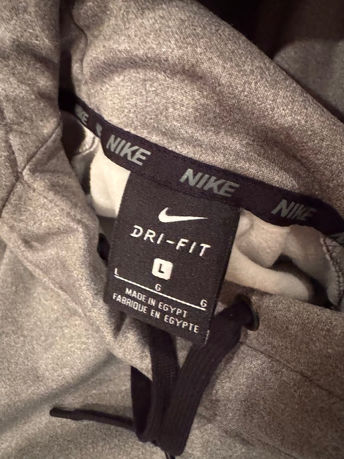 Men’s Nike Pullover Hoodie Gray & Black – Size L