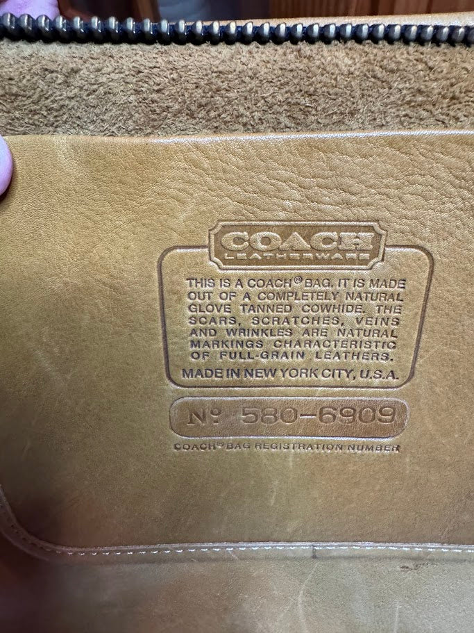 Vintage Coach Leather Briefcase Tote – Glove-Tanned Cowhide – Tan Full-Grain Leather