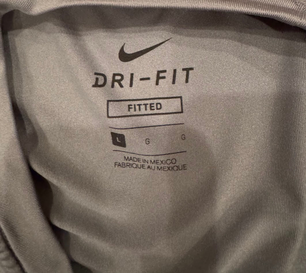 Men’s Nike Dri-FIT Long Sleeve Tee – Size Large | Gray & Black Performance Shirt