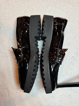 Franco Sarto Black Patent Chunky Loafers — Women’s Size 8