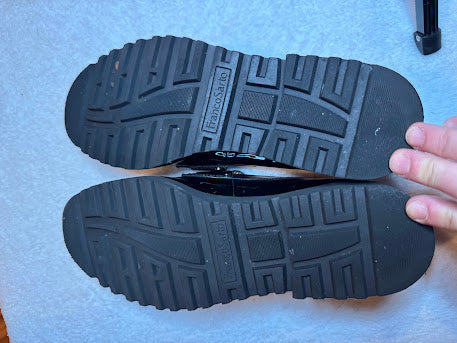 Franco Sarto Black Patent Chunky Loafers — Women’s Size 8