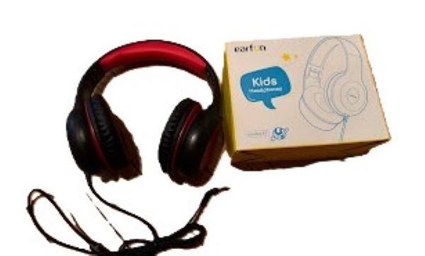 Kids Wired Over-Ear Headphones – Volume Limited, Adjustable, Red & Black EarFun Headset