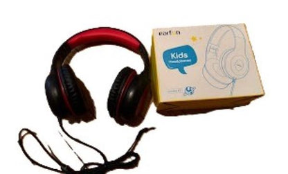 Kids Wired Over-Ear Headphones – Volume Limited, Adjustable, Red & Black EarFun Headset