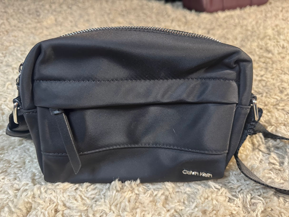 Calvin Klein Black Nylon Crossbody Bag - Unisex Travel Purse