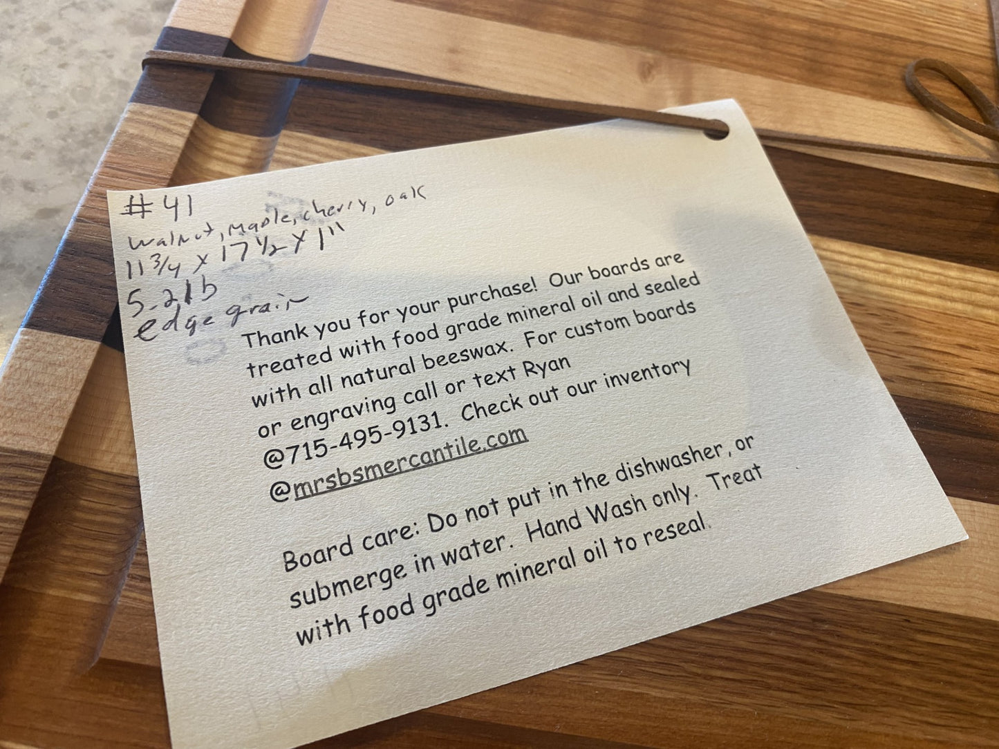 Handmade Walnut, Maple, Cherry & Oak Cutting Board – 11.75” x 17.5” Edge Grain – Timber to Table | Gift-Ready 07.41