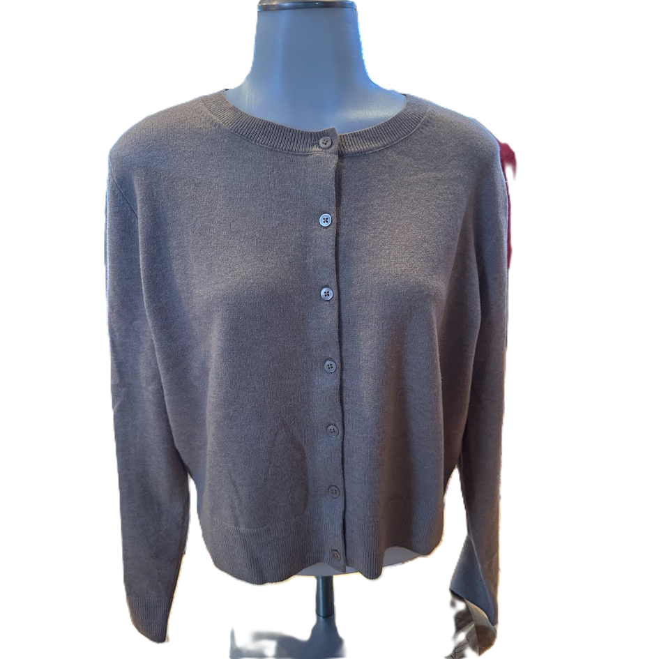 A New Day Taupe Button Front Cardigan Sweater Women’s Small Soft Knit
