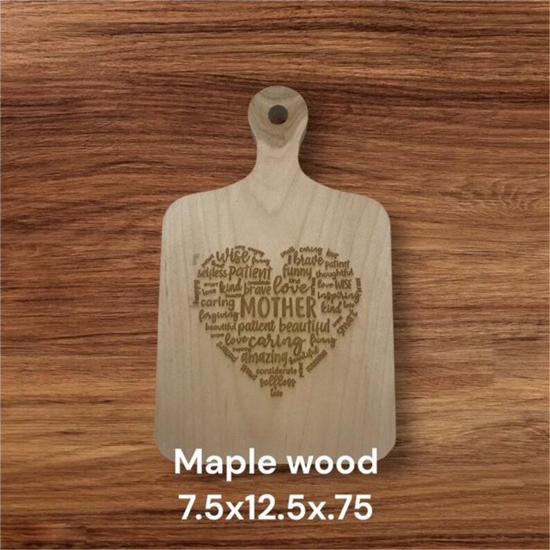 Personalized Mother's Kitchen Decor: Engraved Wood Cutting Board 07.07