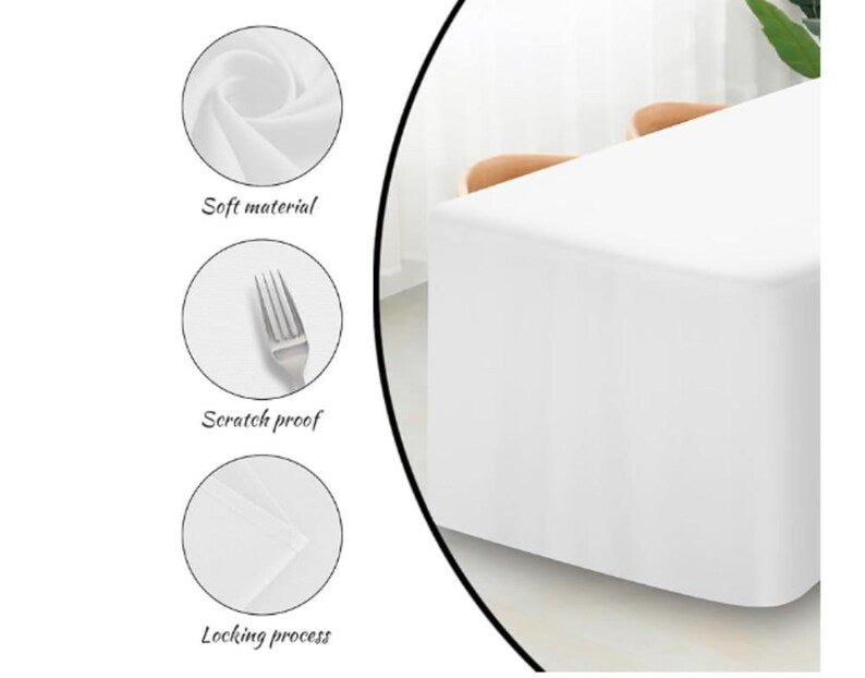 Elegant Set of 2 White Fitted Tablecloths 2'x4' - Brand New