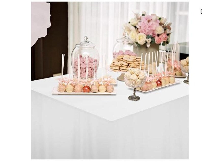 Elegant Set of 2 White Fitted Tablecloths 2'x4' - Brand New