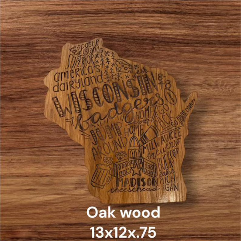 Handcrafted Wisconsin State Cutting Board 07.03