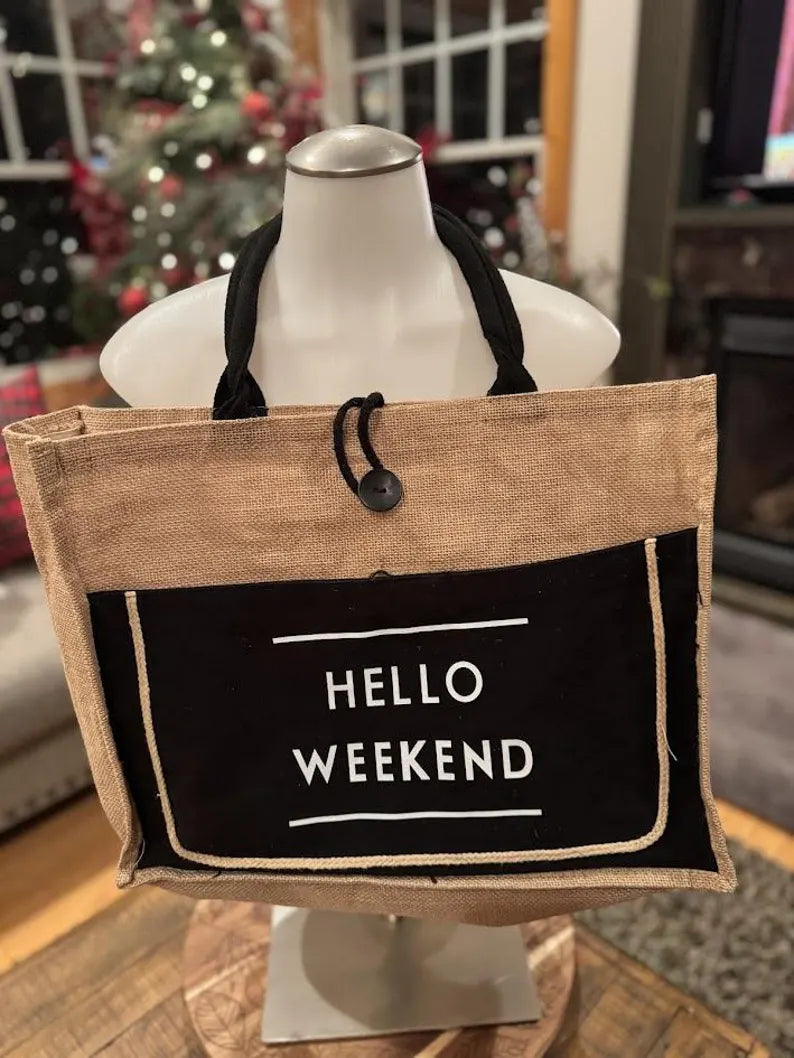 Hello Weekend Tote - Sustainable Fashion Piece