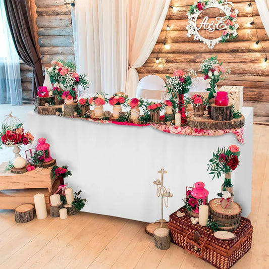 Elegant Set of 2 White Fitted Tablecloths 2'x4' - Brand New