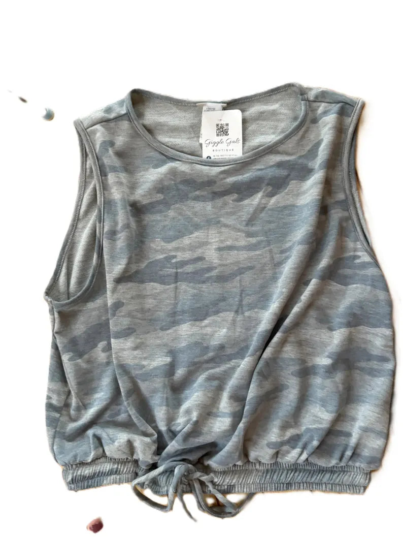 Camo Tank Top and Skirt Set for Women - Size Medium