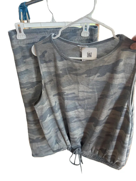 Camo Tank Top and Skirt Set for Women - Size Medium
