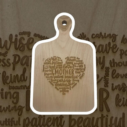 Board 07.07 Personalized Mother's Kitchen Decor: Engraved Wood Cutting