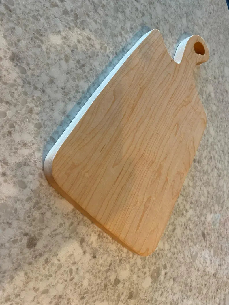 Rustic Maple Cutting Board - Handmade Kitchen Prep Board with Handle 07.18