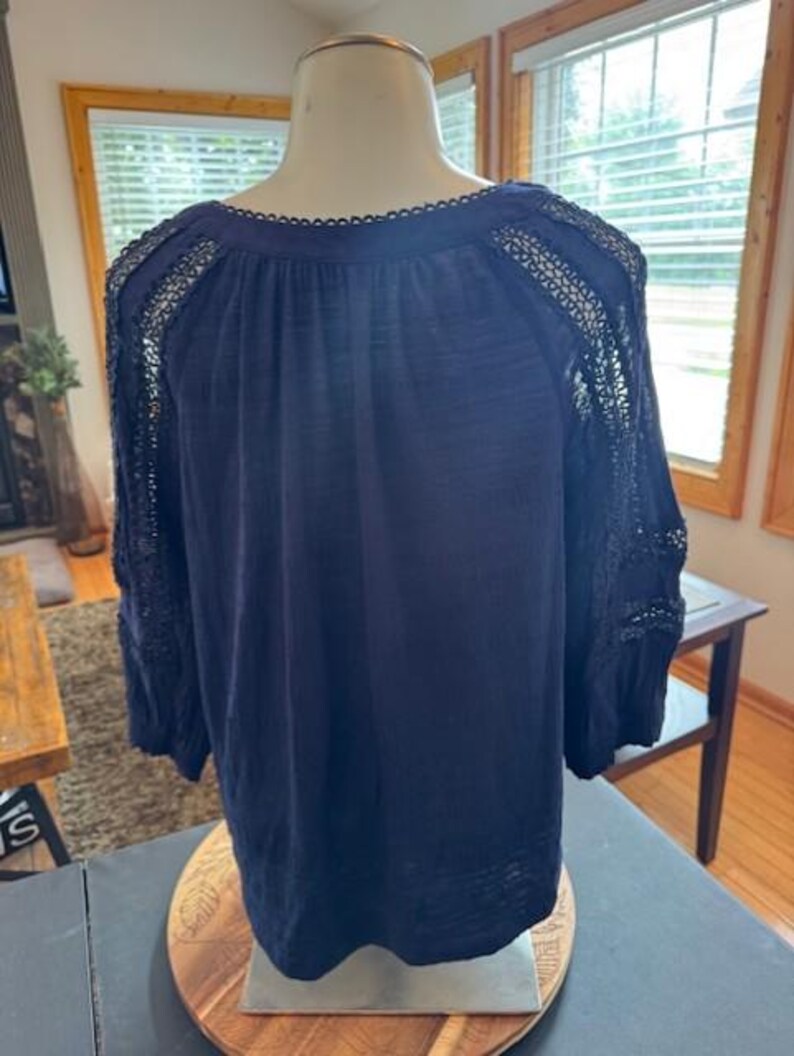 Navy Summer Blouse for Women | Lightweight & Breathable Cotton Blouse