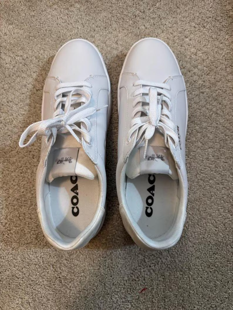 Coach White Leather Men’s Size 11.5 Sneakers Shoes