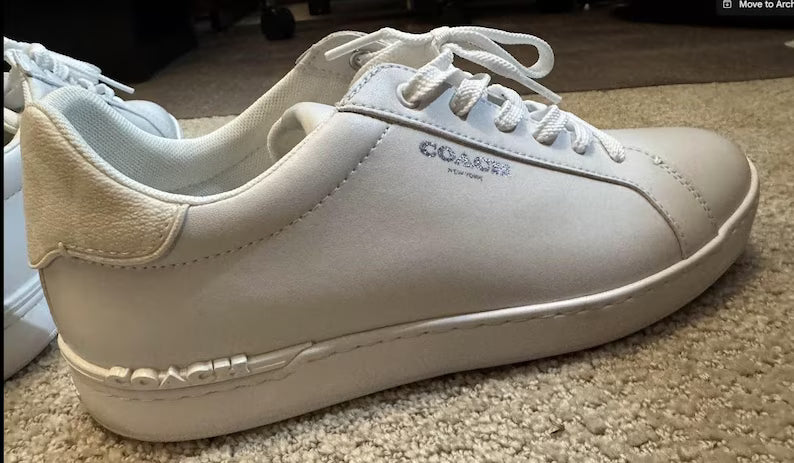 Coach White Leather Men’s Size 11.5 Sneakers Shoes