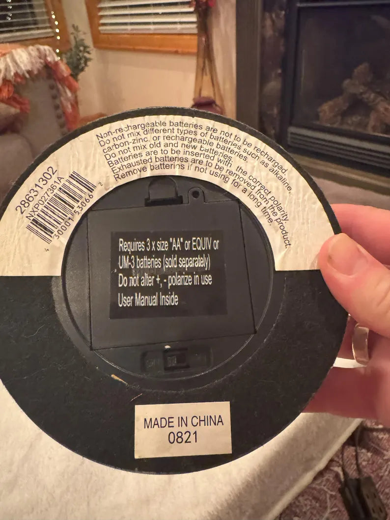 Rustic White Base LED Lantern - 9.5” Tall Farmhouse Decorative Candle Holder