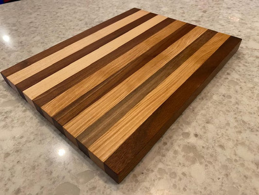 Unique Black Walnut & Maple Cutting Board | Personalized 9x12 Food Safe Serving Board 07.35