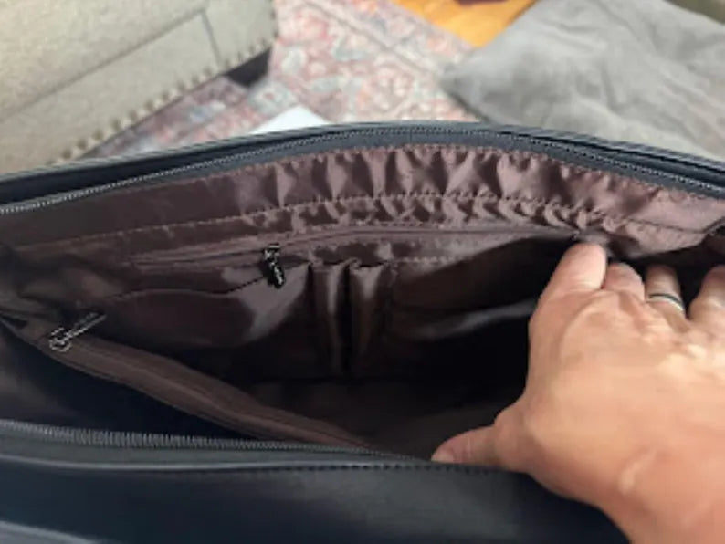 LOVEVOOK Leather Laptop Tote Bag Set: 15.6" Briefcase & Cosmetic Pouch