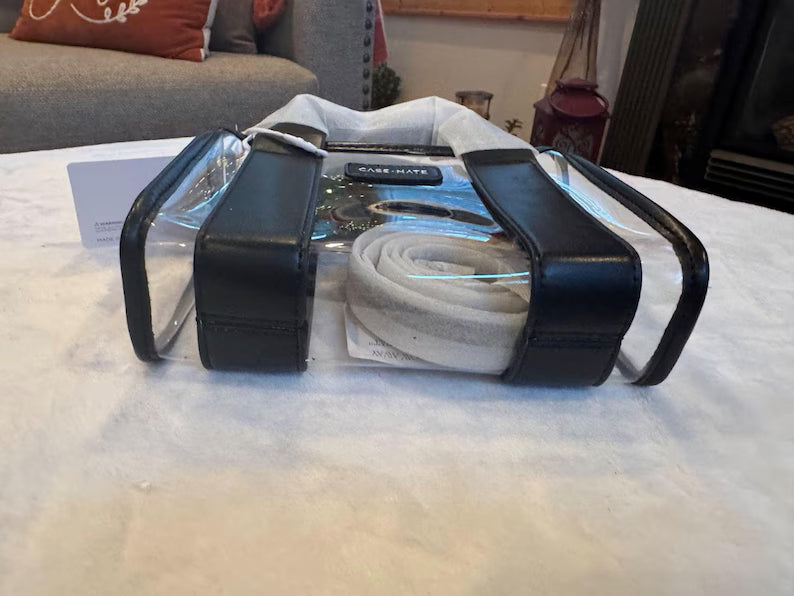 Case-Mate Clear Stadium Bag Black Trim | Transparent Crossbody Purse | Concert or Game Day Bag