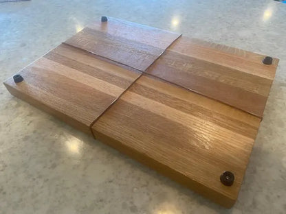 Board 07.31 Handmade Oak Cutting Board: Edge Grain Butcher Block with Juice Groove