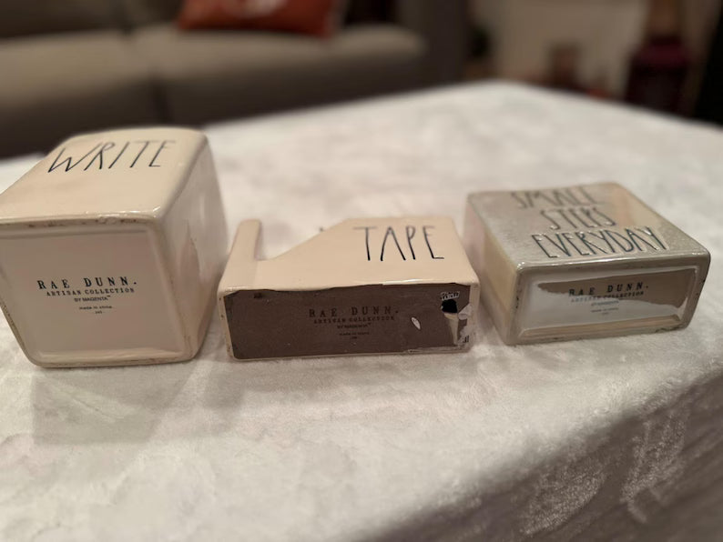 Rae Dunn Ceramic Desk Organizer Set: Farmhouse Office Decor