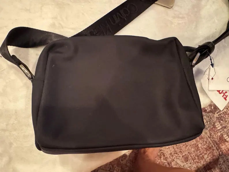 Calvin Klein Black Nylon Crossbody Bag - Unisex Travel Purse