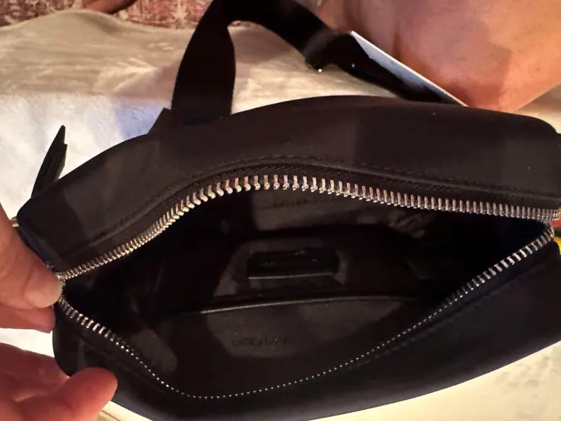 Calvin Klein Black Nylon Crossbody Bag - Unisex Travel Purse
