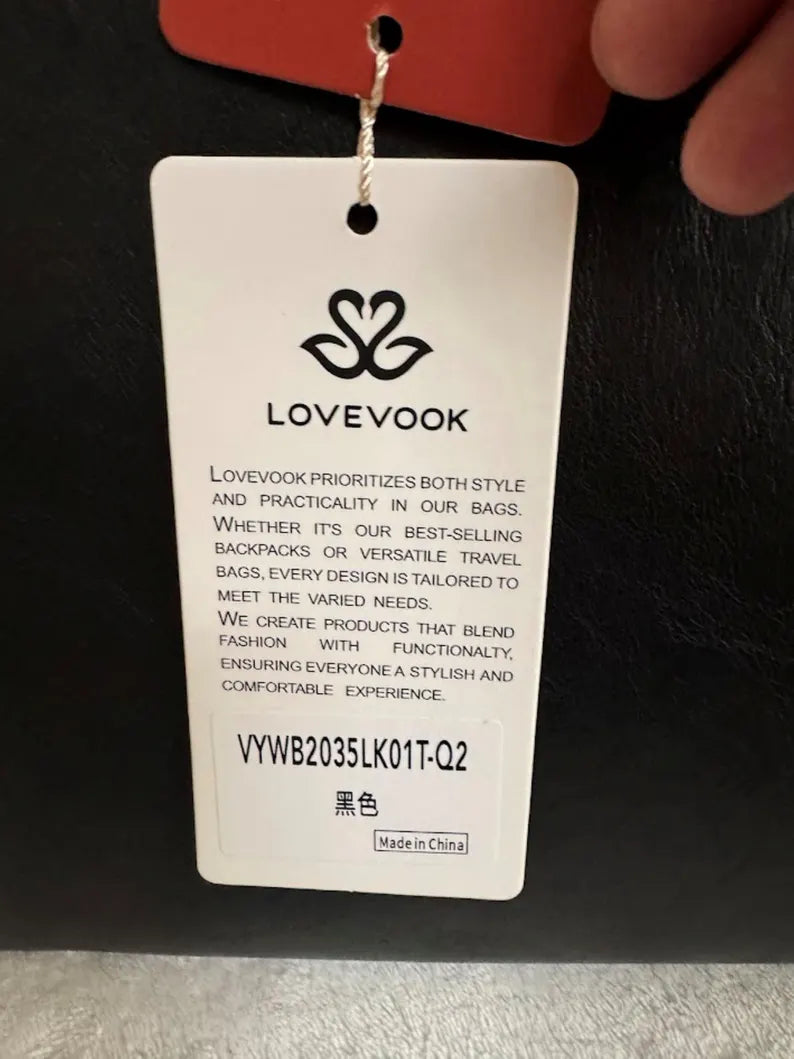 LOVEVOOK Leather Laptop Tote Bag Set: 15.6" Briefcase & Cosmetic Pouch