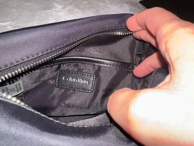 Calvin Klein Black Nylon Crossbody Bag - Unisex Travel Purse