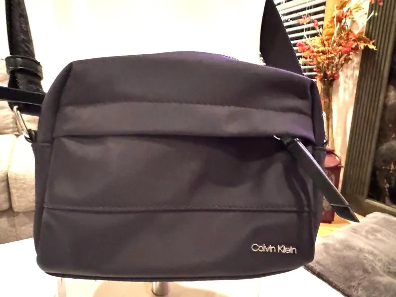 Calvin Klein Black Nylon Crossbody Bag - Unisex Travel Purse