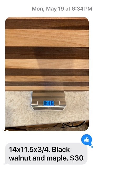 Board 07.06 Black Walnut & Maple Cutting Board | 11” x 14”