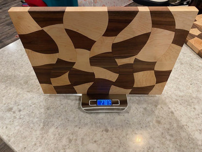 Board 07.21 Drunken Cutting Board – Maple & Black Walnut, 14x10" Wavy Edge Cheese & Chopping Board | Unique Foodie Gift