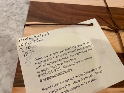 Board 07.34 Maple and Walnut Cutting Board – Handmade Small Charcuterie & Serving Board, Food-Safe Finish | Timber to Table