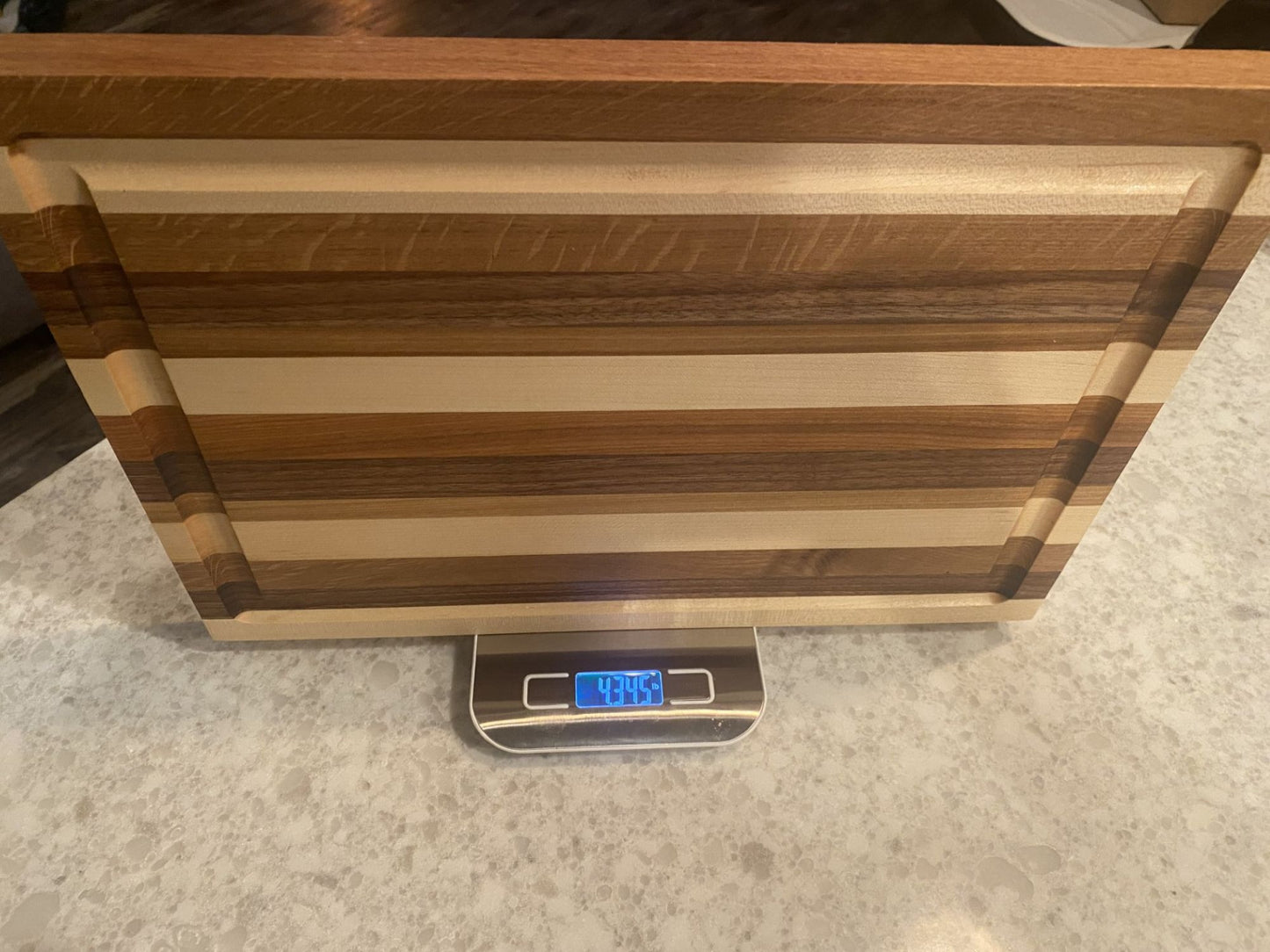 Handcrafted Edge Grain Cutting Board – Maple, Oak, Cherry & Walnut | 11x16x1 | Juice Groove | Wood Serving or Charcuterie Board 07.38