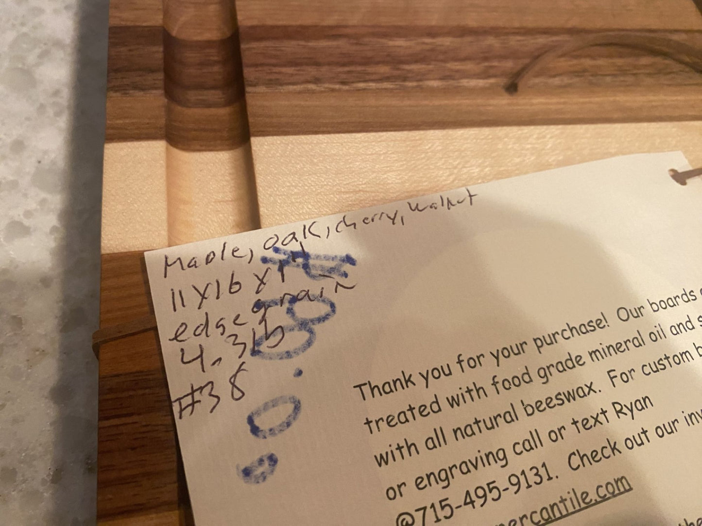 Handcrafted Edge Grain Cutting Board – Maple, Oak, Cherry & Walnut | 11x16x1 | Juice Groove | Wood Serving or Charcuterie Board 07.38