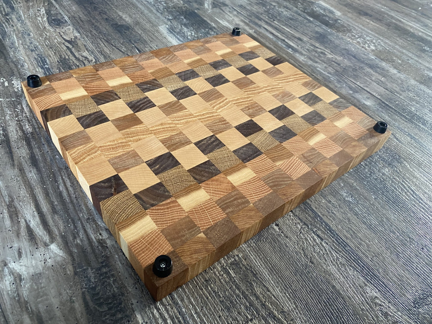 End Grain Cutting Board – Walnut, Maple, Oak & Cherry | Handmade Artisan Butcher Block 07.46