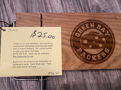Board 07.30.10 Green Bay Packers Engraved Cheese Slicer Board | Timber to Table
